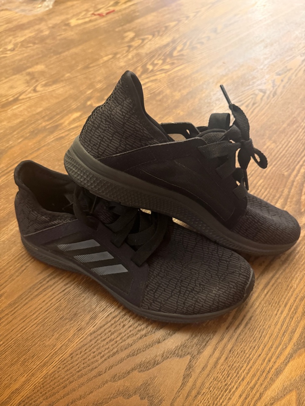 adidas Black Athletic Sneakers with Gray Three-Stripes